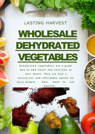 Lasting Harvest's Wholesale Dehydrated Vegetables