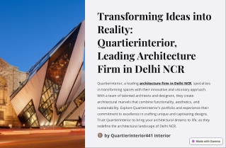 Transforming Ideas into Reality: Quartierinterior, Leading Architecture Firm in