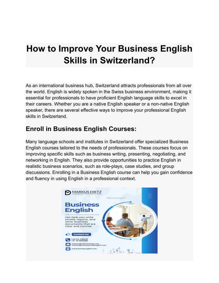 how to improve your business english skills