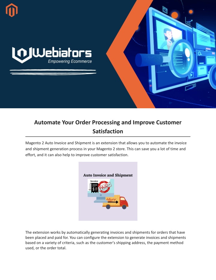 automate your order processing and improve