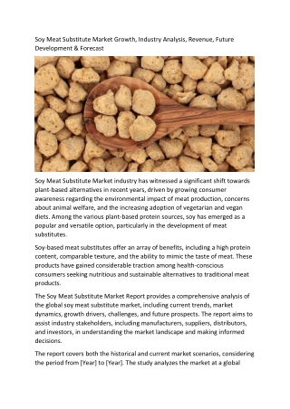 soy meat substitute market growth industry