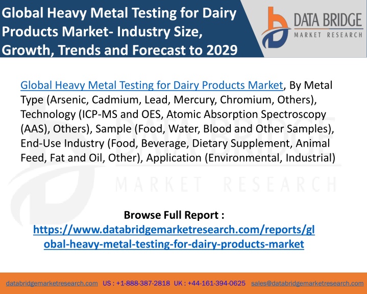 global heavy metal testing for dairy products