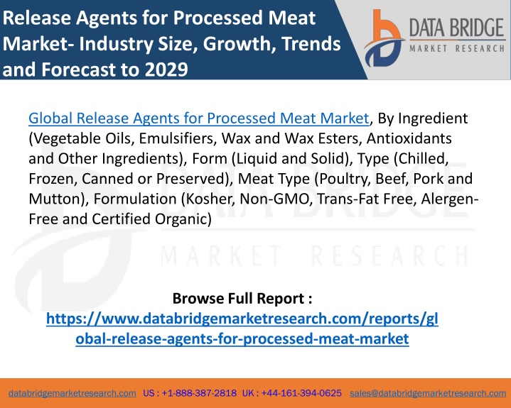 release agents for processed meat market industry