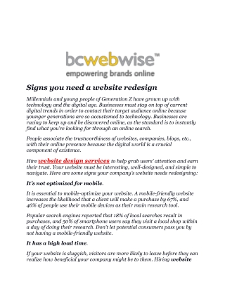 signs you need a website redesign