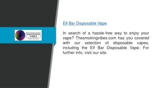 Elf Bar Disposable Vape  Thesmokingvibes.com