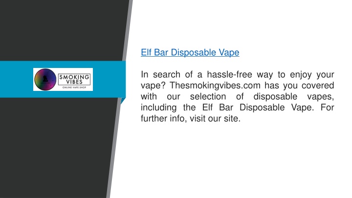 elf bar disposable vape in search of a hassle