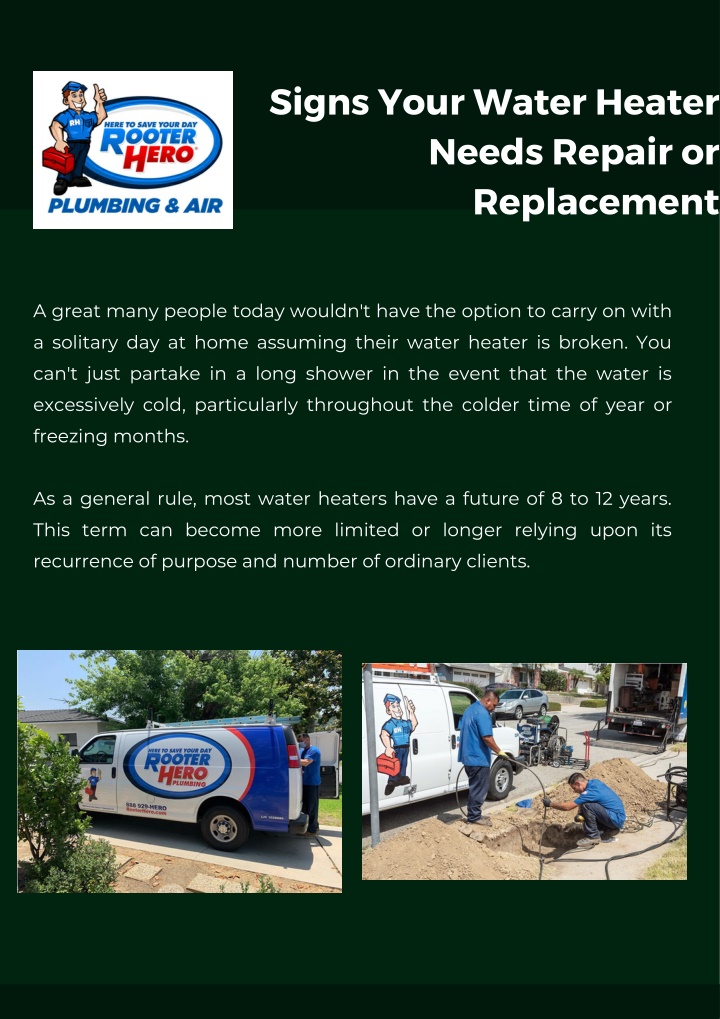 signs your water heater needs repair