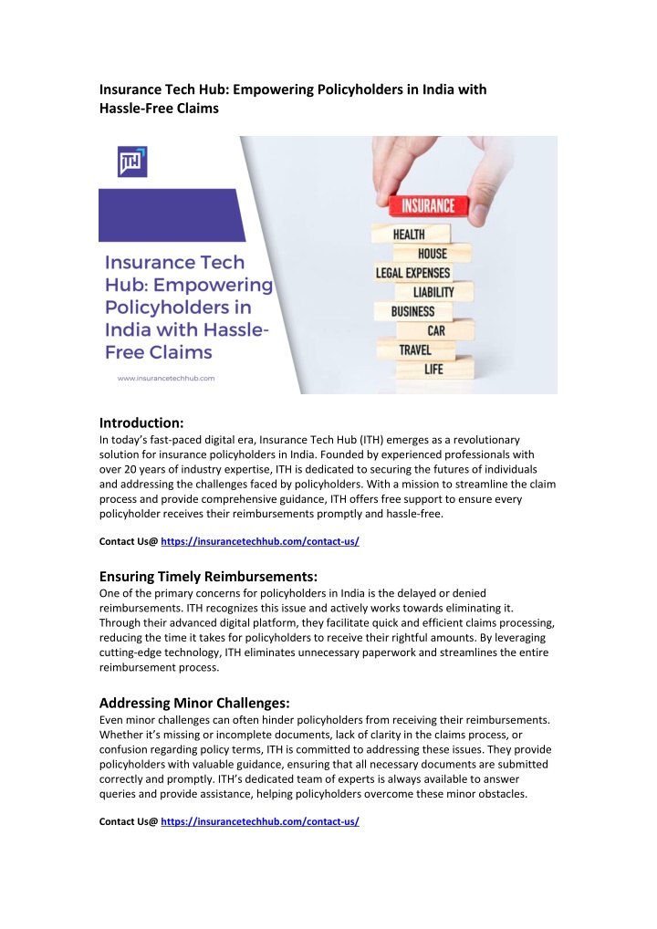 insurance tech hub empowering policyholders