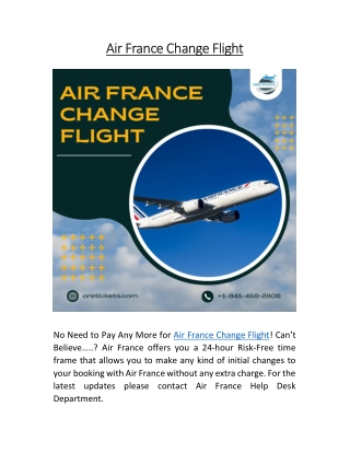 Air France Change Flight |   1-845-459-2806
