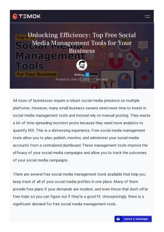 unlocking ef ciency top free social media