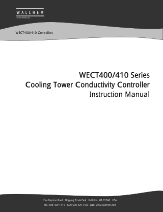 WECT400 Series Cooling Tower Conductivity Controller