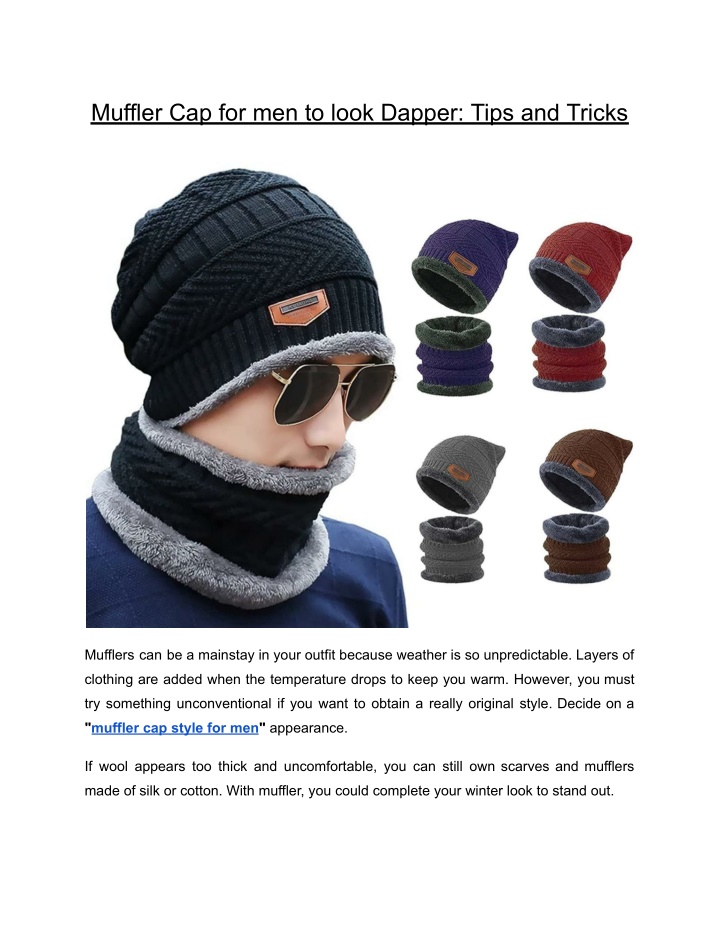 muffler cap for men to look dapper tips and tricks