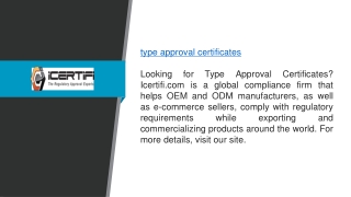 Type Approval Certificates  Icertifi.com