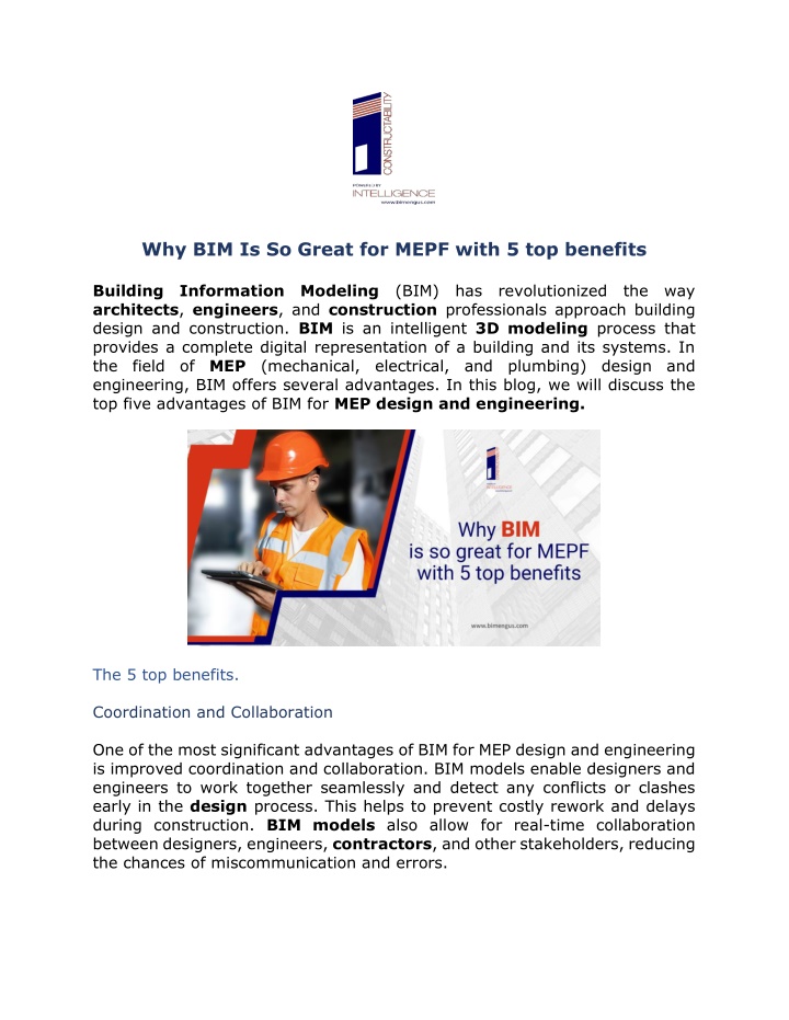 why bim is so great for mepf with 5 top benefits