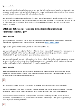 Ottobock 1e93 Hakkında Bilmek İstediğiniz Her Şey çocuk