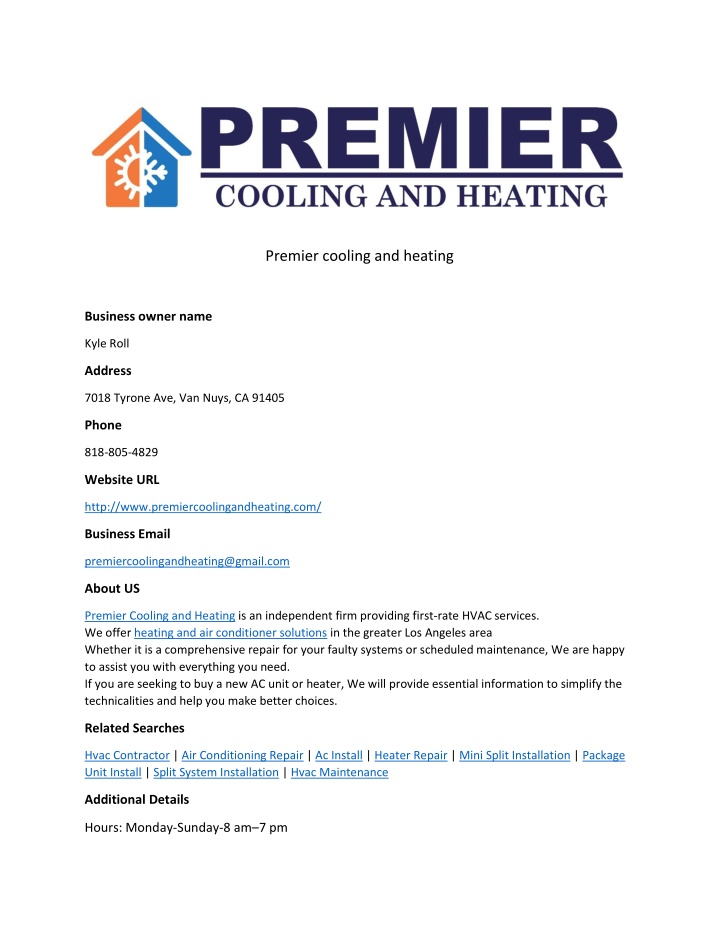 premier cooling and heating