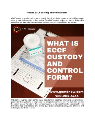 What is eCCF custody and control form?