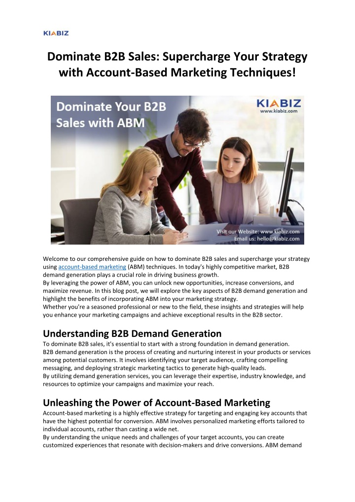 dominate b2b sales supercharge your strategy with