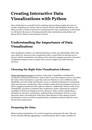 Creating Interactive Data Visualizations with Python