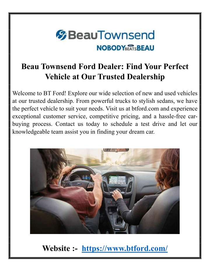 beau townsend ford dealer find your perfect