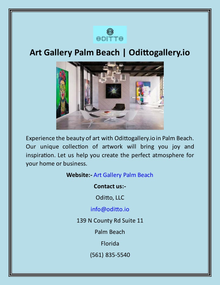 art gallery palm beach odittogallery io