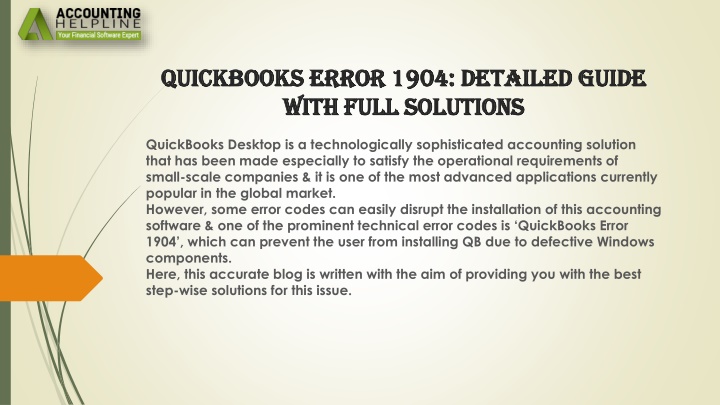 quickbooks error 1904 detailed guide with full solutions