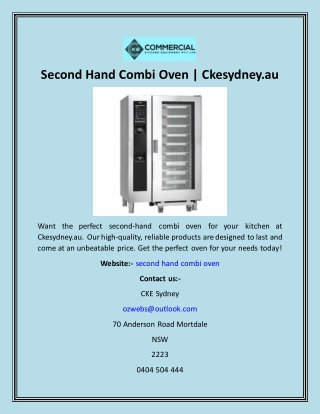 Second Hand Combi Oven  Ckesydney