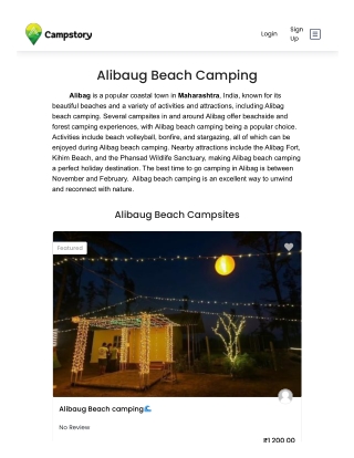 Alibaug Night Camping | Alibaug Beach Camping - Campstory.