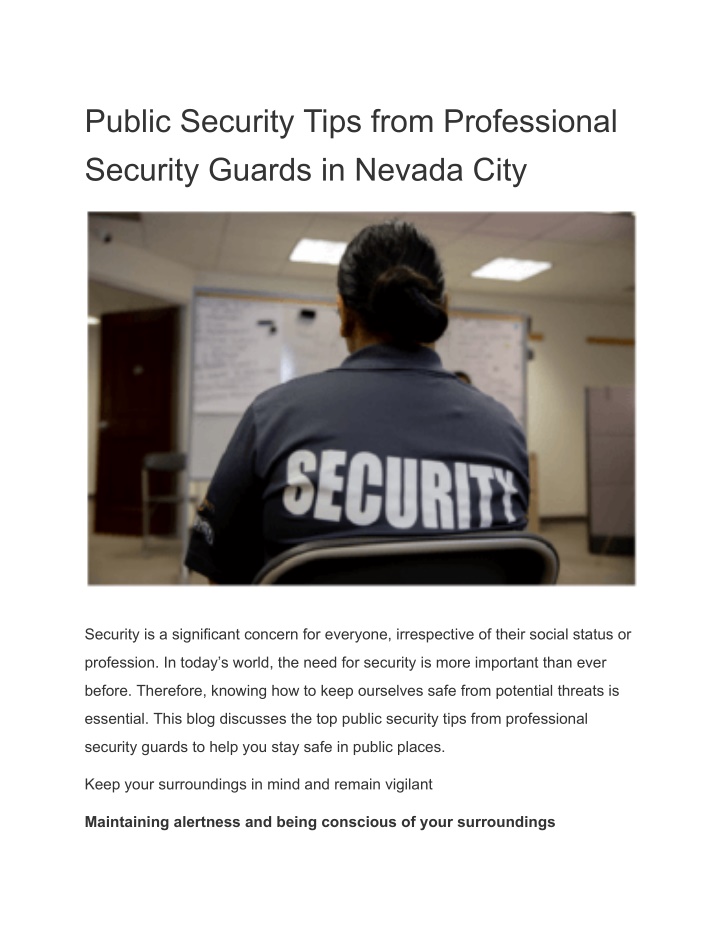 public security tips from professional security