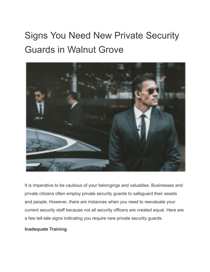 signs you need new private security guards