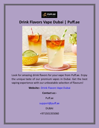 Drink Flavors Vape Dubai  Puff.ae