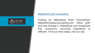 Abbotsford Grief Counselling Abbotsfordvalleycounselling.com