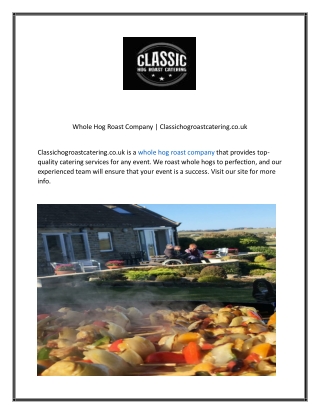 Whole Hog Roast Company Classichogroastcatering.co.uk