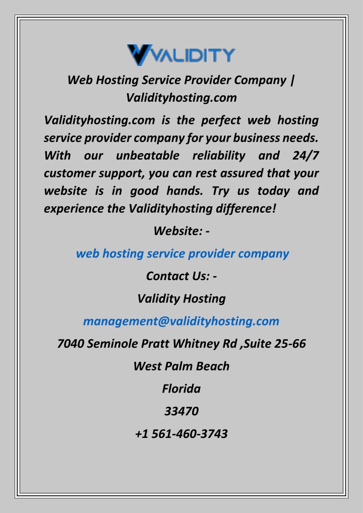 web hosting service provider company