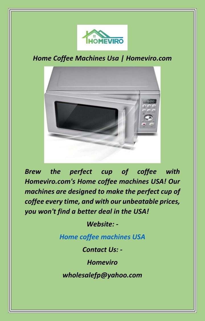 home coffee machines usa homeviro com