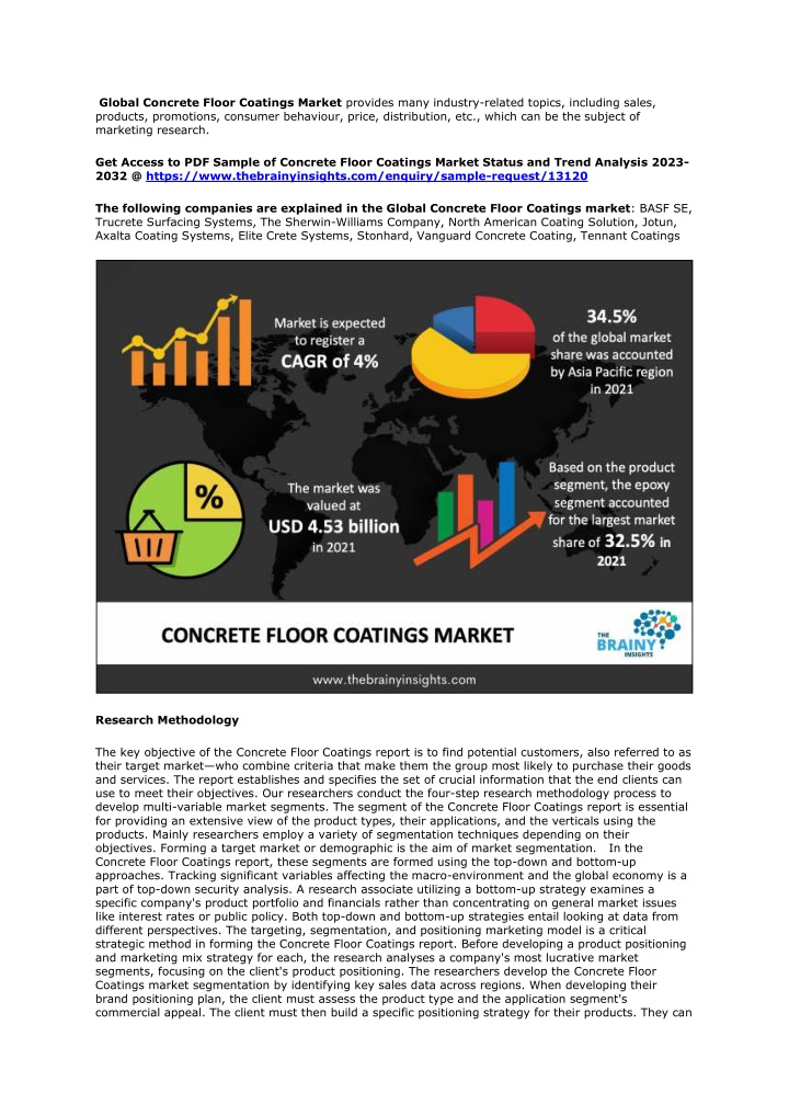 global concrete floor coatings market provides