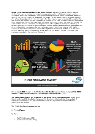 global flight simulator market by the brainy