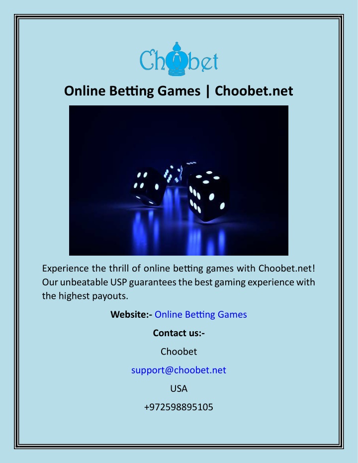 online betting games choobet net