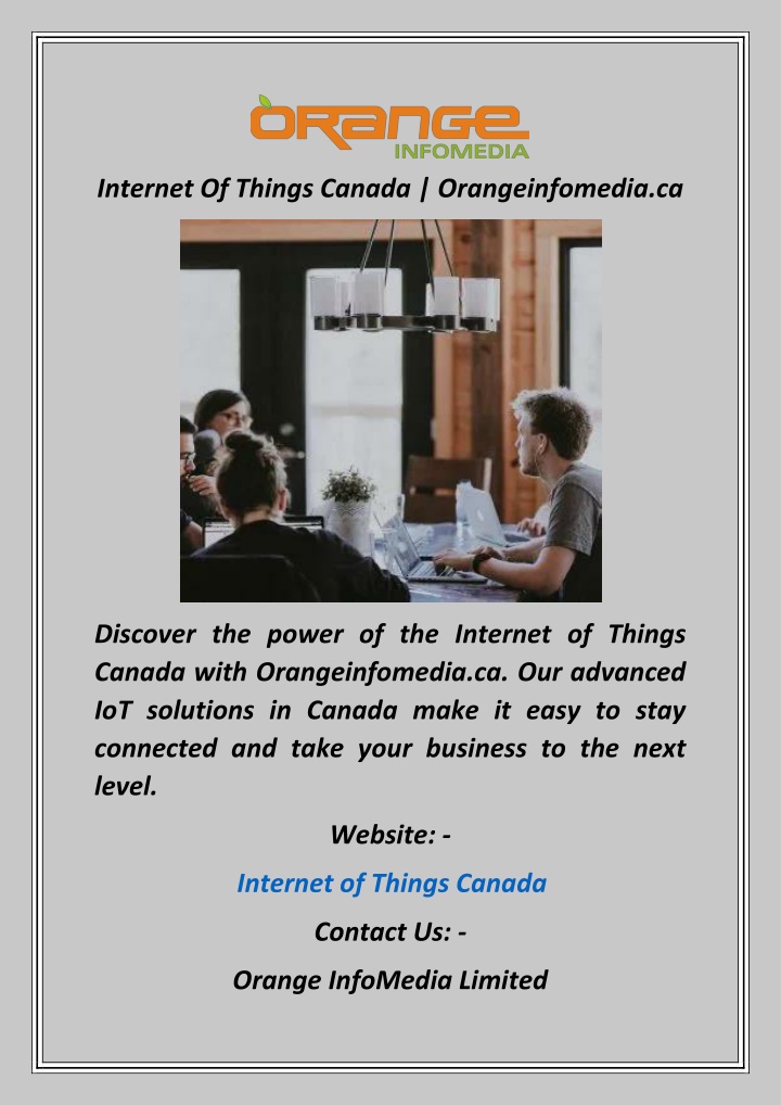 internet of things canada orangeinfomedia ca