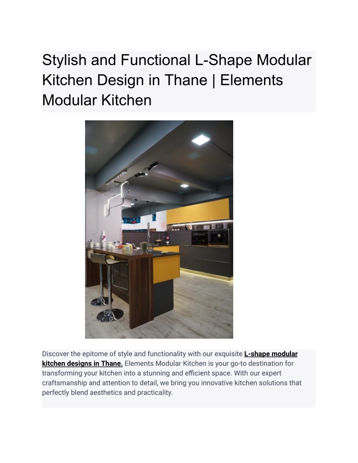 stylish and functional l shape modular kitchen