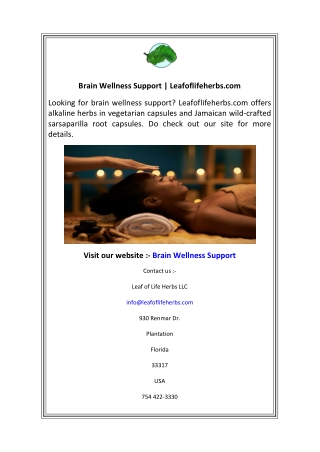 Brain Wellness Support  Leafoflifeherbs.com