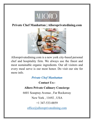private chef manhattan alloroprivatedining com