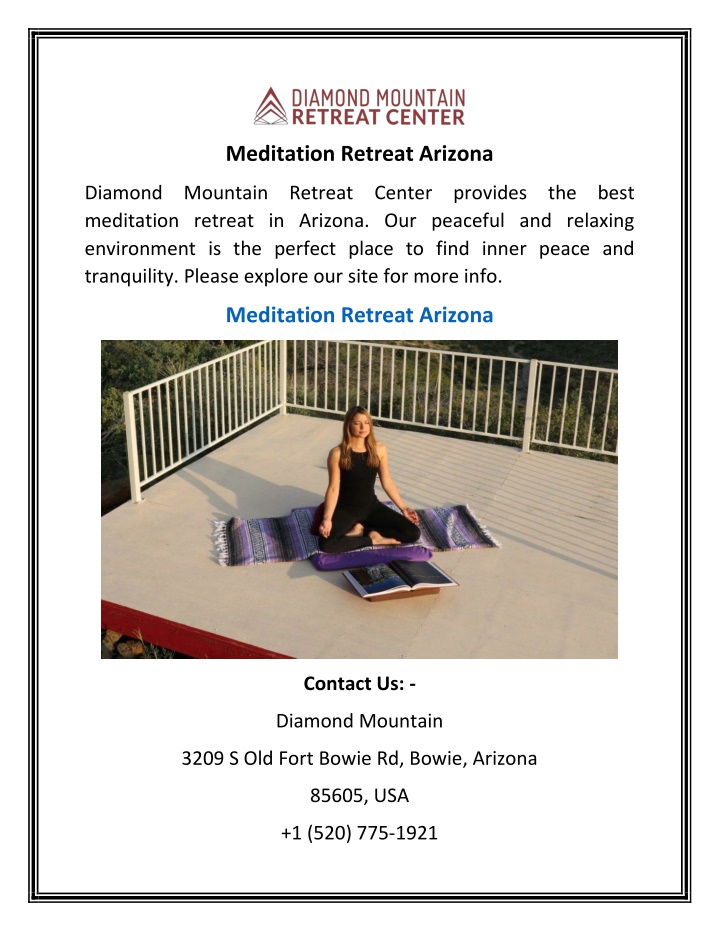 meditation retreat arizona