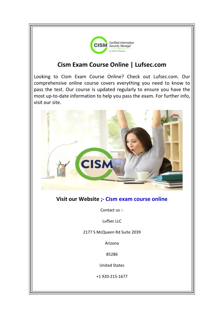 cism exam course online lufsec com