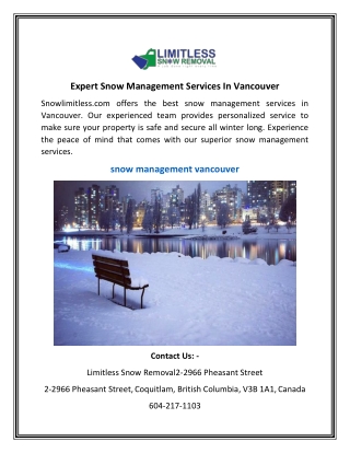 expert snow management services in vancouver