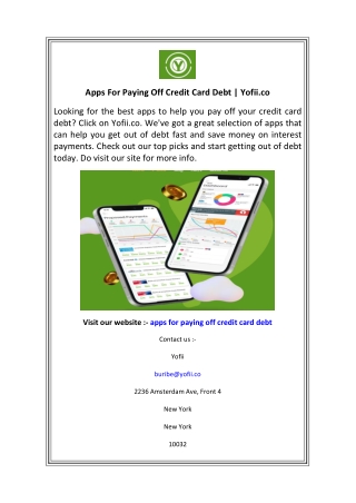 Apps For Paying Off Credit Card Debt  Yofii.co