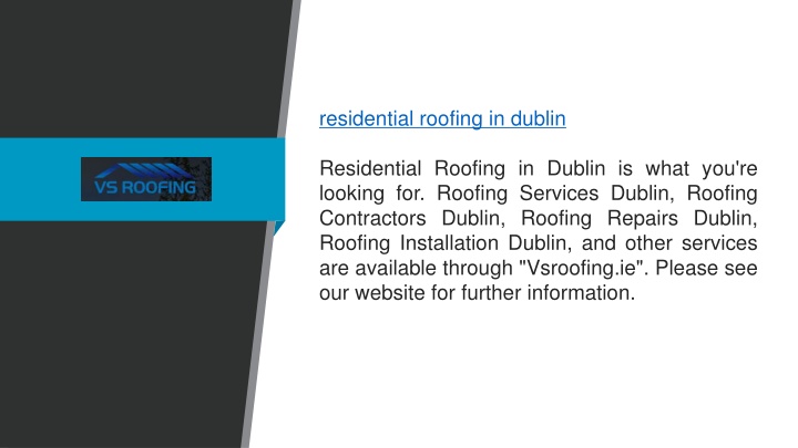 residential roofing in dublin residential roofing