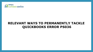 QuickBooks Error PS036 Troubleshooting Tips and Techniques