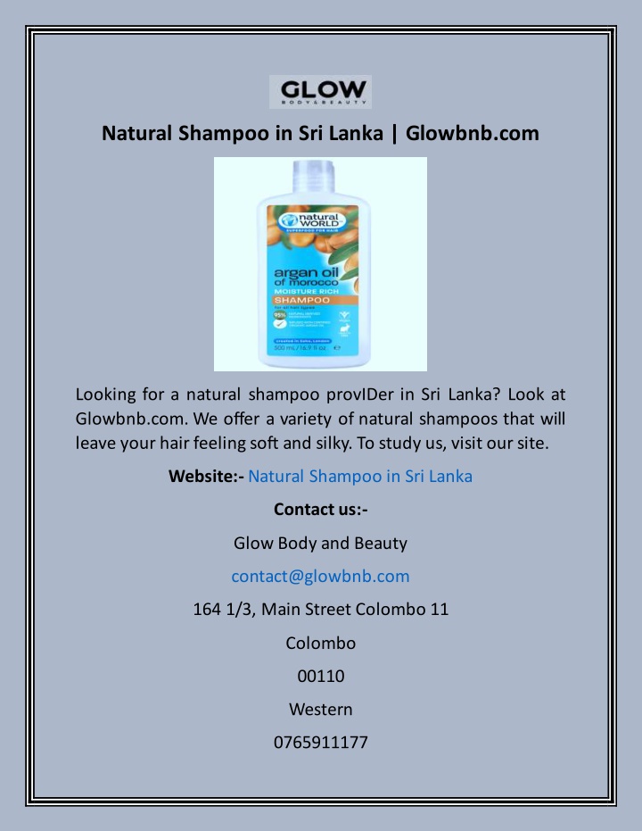 natural shampoo in sri lanka glowbnb com