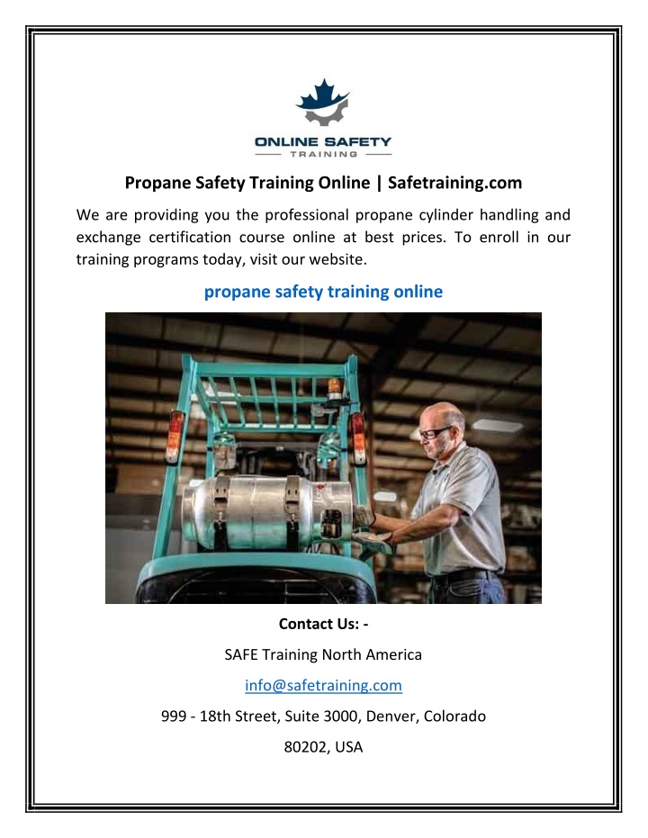 propane safety training online safetraining com